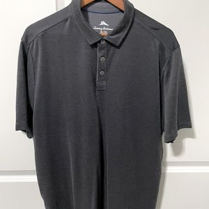 Tommy Bahama Men’s 3 Button Short Sleeve Polo Dark Gray XL